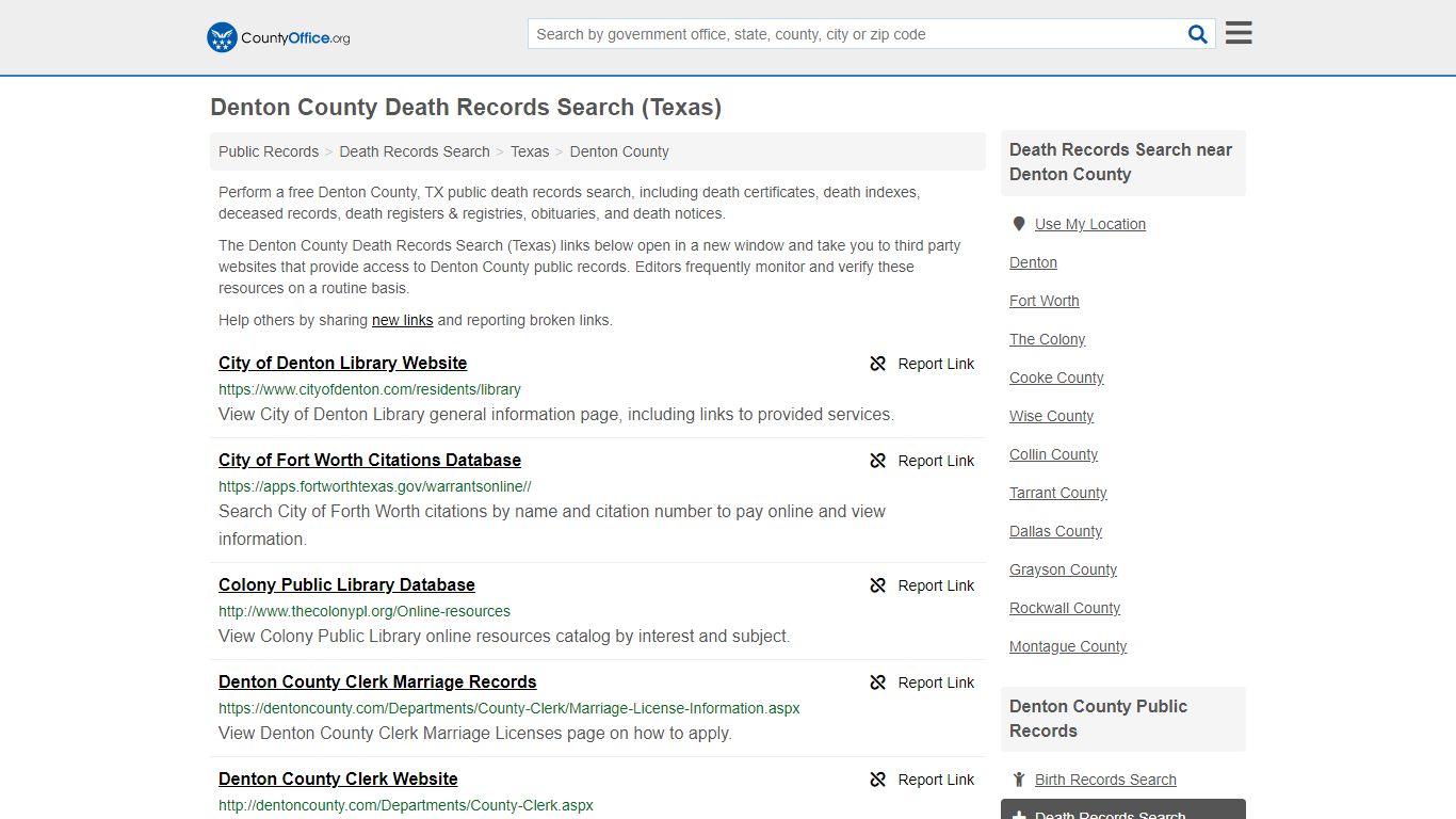 Death Records Search - Denton County, TX (Death ...